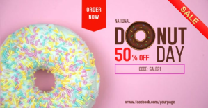 Donut Day Sale Annuncio Facebook template