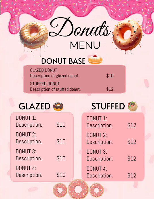 Daily Donut Menu.pdf Donut menu template | PosterMyWall