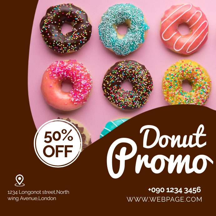 DONUT PROMO FLYER Instagram Post template