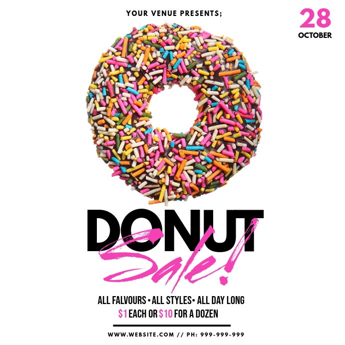 Donut Sale Poster Template PosterMyWall