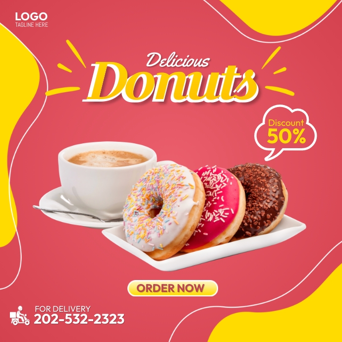 Donuts Ads Logo template