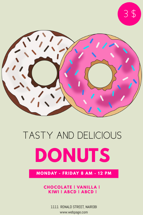 DONUTS Template PosterMyWall