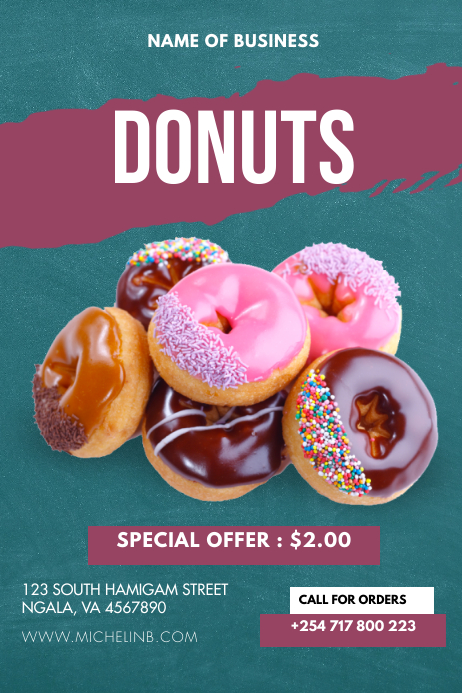 DONUTS FLYER Template PosterMyWall