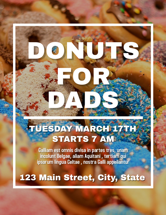 Donuts For Dads Template PosterMyWall