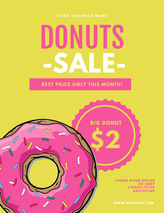 Brosur Templat Donat Penjualan Postermywall