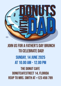 Donuts with dad brunch invitation A5 template