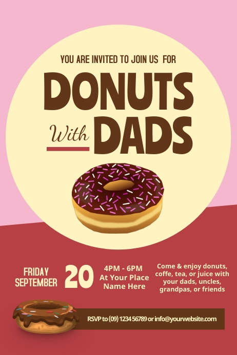 Donuts With Dad Poster Template | PosterMyWall