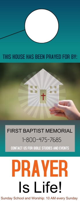 door hangers, church, bible study, prayer, promotions, sale, campaign Roll Up Banner 2' × 5' template