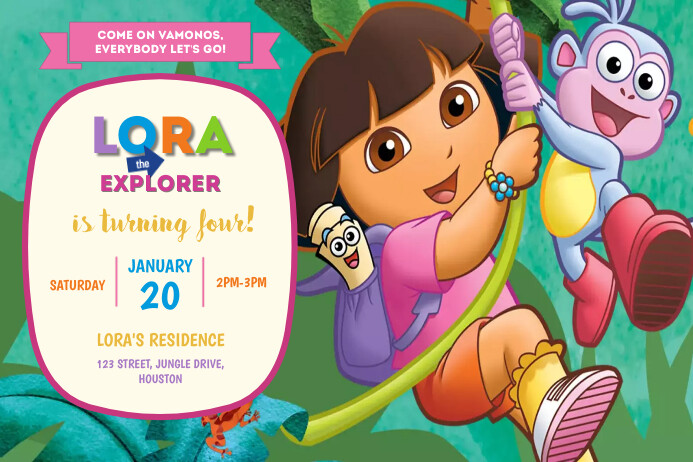 Dora Birthday Template PosterMyWall