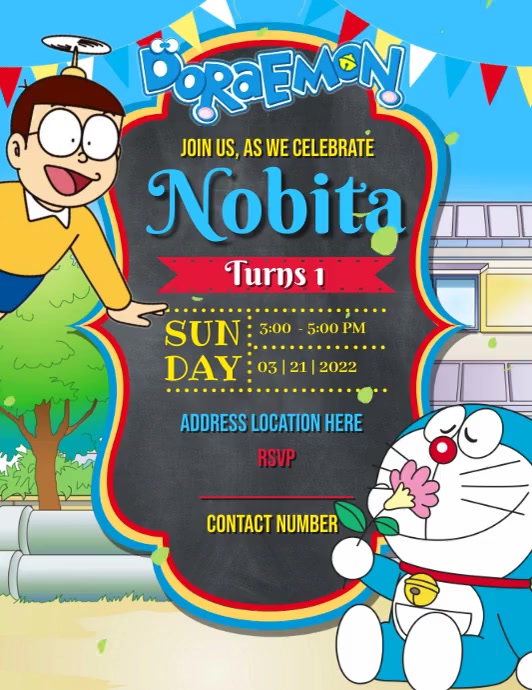 Doraemo Templet Only Doraemon Birthday Card Template