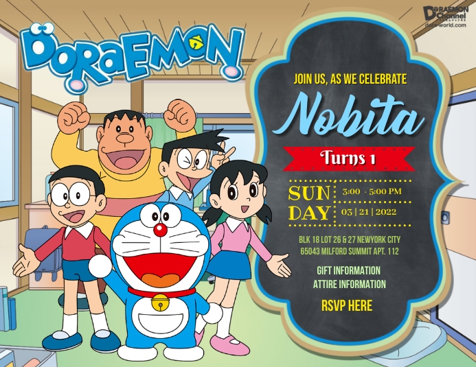 Doraemon Flyer (Letter pang-US) template