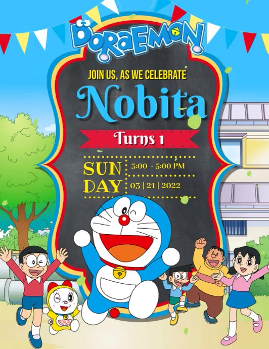 Doraemo Templet Only Doraemon Template | PosterMyWall