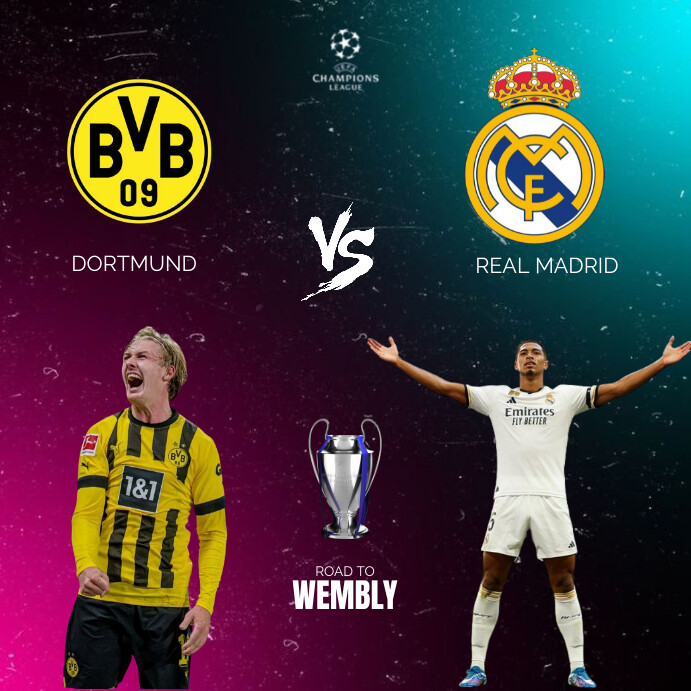 Plantilla de dortmund vs real madrid | PosterMyWall