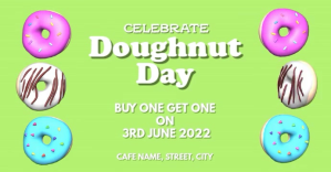 Vert Doughnut Day Promotion Facebook Event Cover Template