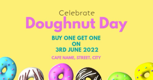 Jaune Doughnut Day Celebration Facebook Event Cover Template