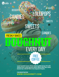 Doughnut Shop Sale Offer Flyer Ulotka (US Letter) template