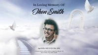 Dove and Sky Maximalist Funeral Announcement Digital Display (16:9) template