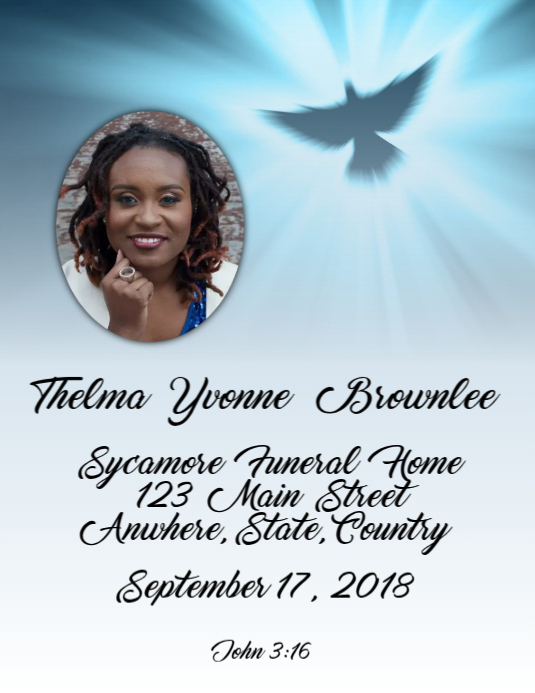 Dove Funeral Program Cover Template | PosterMyWall