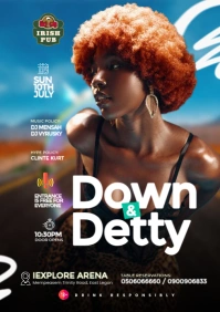 Down & Detty Party Design Template A4