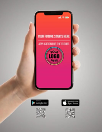 Download app mockup vertical Pamflet (Letter AS) template