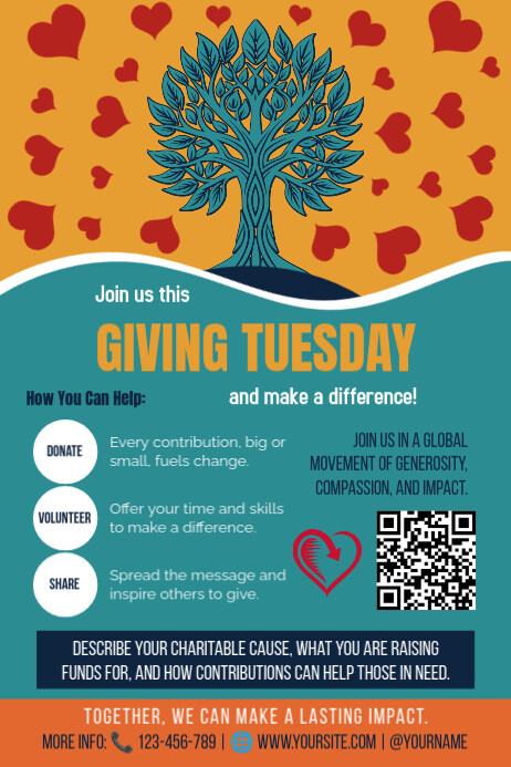 Modèle Download Printable Giving Tuesday Poster Flyer Ad Template ...