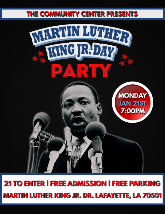 Dr Martin Luther King Jr Day Flyer Template Postermywall