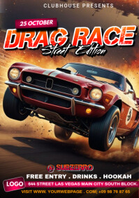 drag race , auto show A5 template