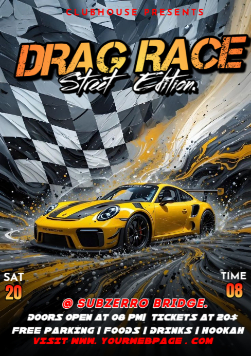 Plantilla de Negro Drag Race Event A5 | PosterMyWall
