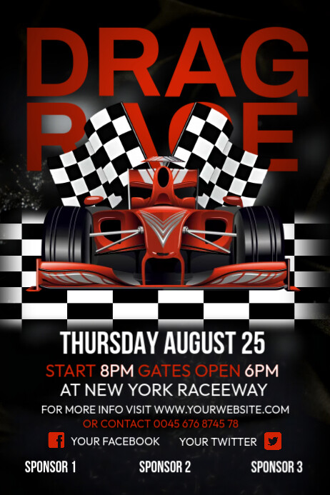 Drag race plate Template | PosterMyWall