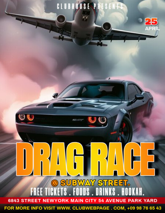drag race posters Flyer (US Letter) template
