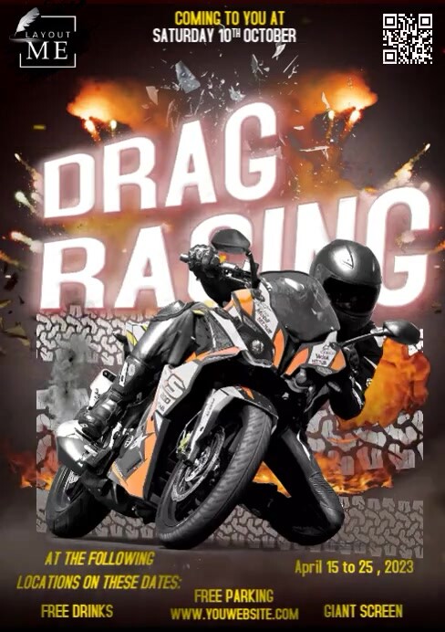Track Racing Advert Drag Racing Video Ads Template | PosterMyWall