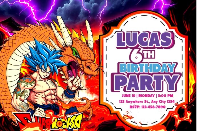Dragon Ball Birthday Layout Template | PosterMyWall