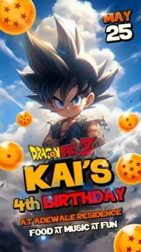 Dragon Ball Z Birthday Historia de Instagram template