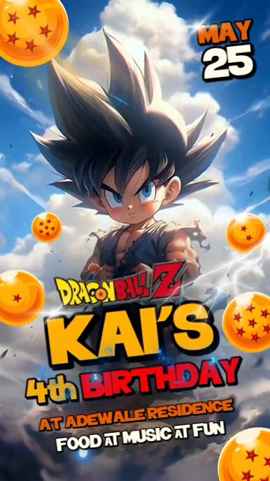 Dragon Ball Z Birthday Instagram Story template