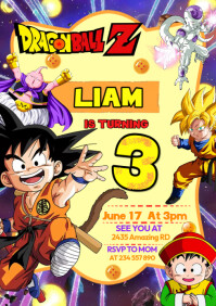 DRAGON BALL Z BIRTHDAY INVITATION A4 template