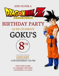 DRAGON BALL Z Birthday Invitation Template Flyer (US Letter)