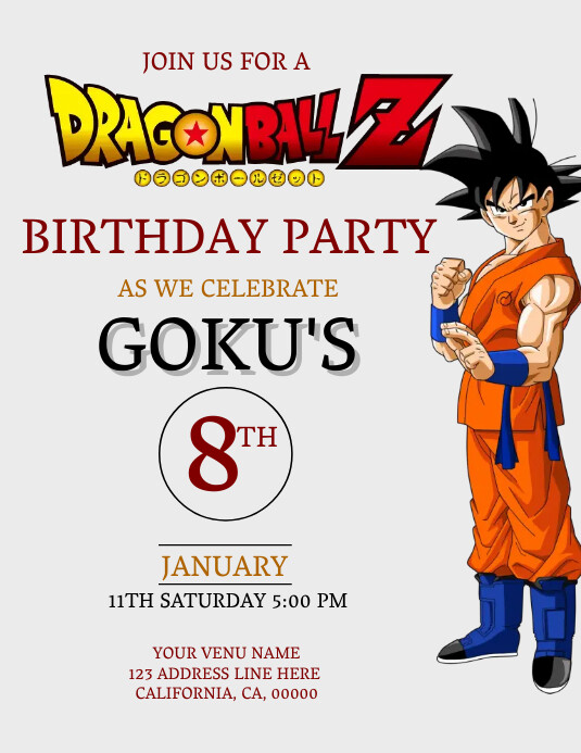 Dragon Ball Z Birthday Invitation Template Postermywall Dragon Ball Z Birthday Invitation Template Postermywall