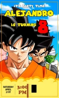 Dragon Ball Z Birthday Invitation Template US Legal