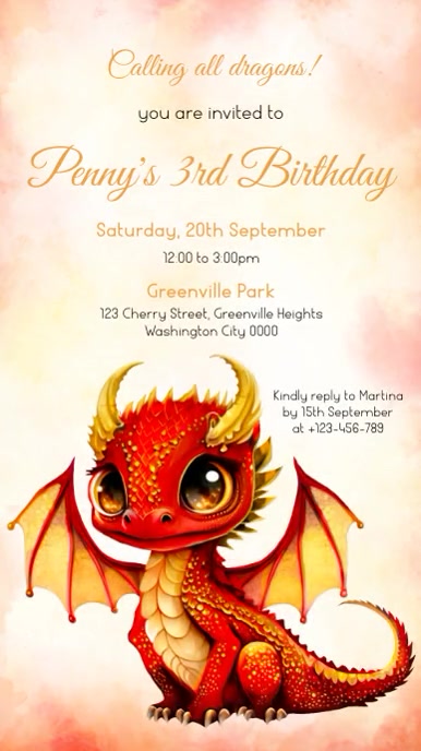 Dragon Birthday Invitation Template | PosterMyWall Dragon Birthday Invitation Template | PosterMyWall