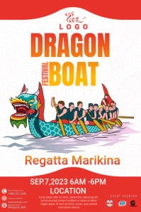 Dragon Boat Flyer Poster template