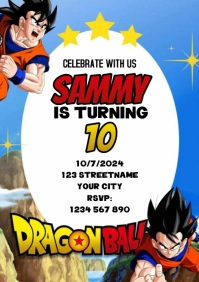 Dragonball Kids Birthday A4 template