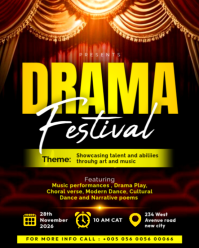 Drama Festival Theatre Performing Arts Stage Play Competition Event Invitation Flyer Template Instag Instagram Portrait