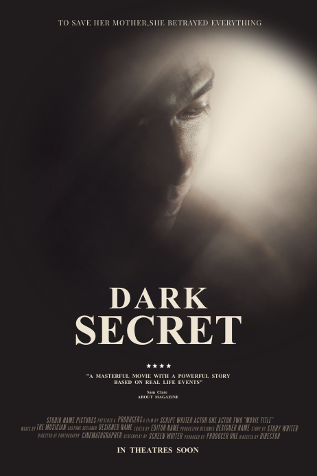 Black Movie Poster Posters Template - template poster film