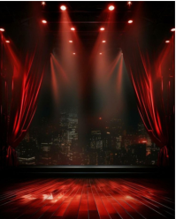 Dramatic Red Stage Theater City View Instagram Portrait template