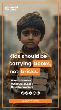 Dramatic Video Child Labor Instagram Story Ad template