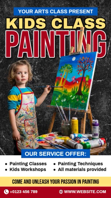Drawing and Painting Lesson, Instagram Reel template