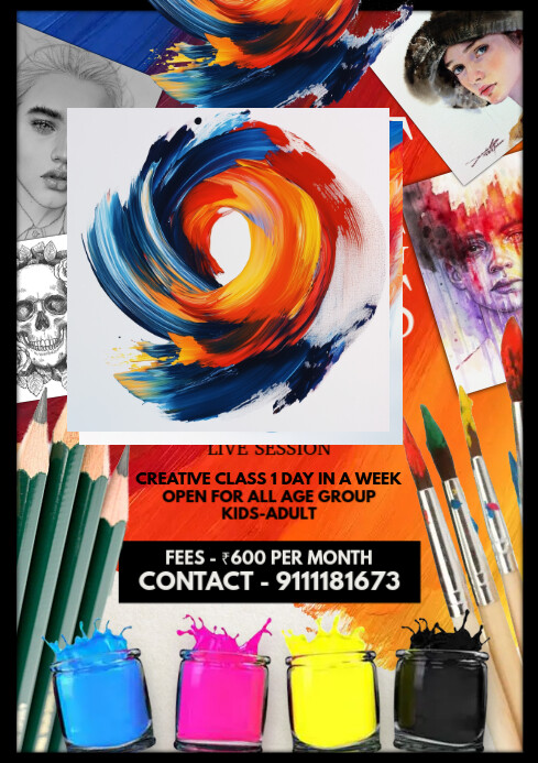 Copy of Drawing Classes Online Template | PosterMyWall