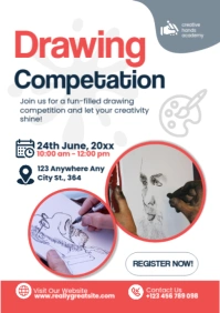 Drawing Competition Poster Template – School & Kids Art Contest Flyer A2