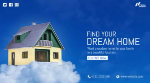 Biru Real Estate Promotion Twitter Post Template