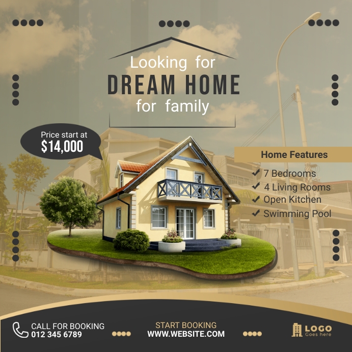 Dream Home Design For Family AD Instagram Post template